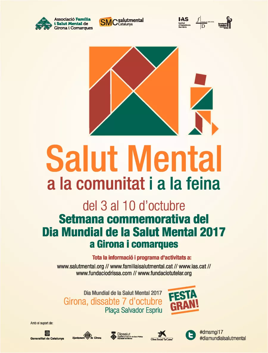 Programa de la Setmana commemorativa del Dia Mundial de la Salut Mental, del 3 al 10 d'octubre #dmsmgi17